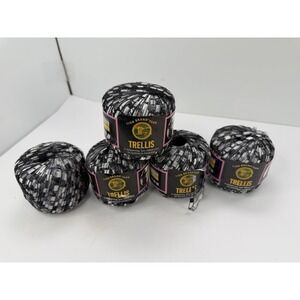 Lion Brand Trellis Shimmering Lacy Knitting Ribbons Yarn Night Life Lot of 5